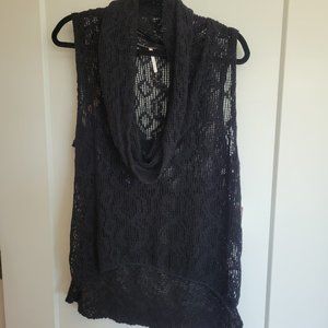 NWT Free People Black Knit Blouse - Size Small